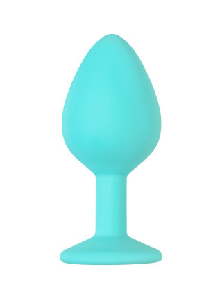 Анальная втулка ToDo by Toyfa Brilliant, силикон, мятный с белым кристаллом, 7 см, Ø 2,8 см, 26 г