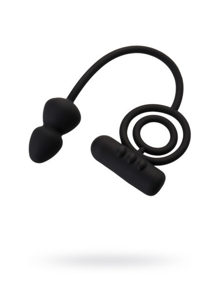 АНАЛЬНАЯ ПРОБКА EROTIST С ДОПОЛНИТЕЛЬНОЙ СТИМУЛЯЦИЕЙ, СИЛИКОН, ЧЕРНАЯ