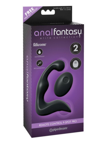 Вибромассажер простаты с пультом ДУ серии Elite Remote Control P-Spot Pro Pipedream, c вибрацией, длина 14.20 см 