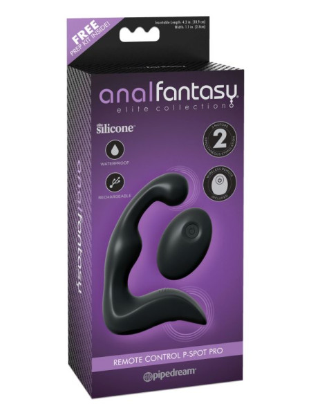 Вибромассажер простаты с пультом ДУ серии Elite Remote Control P-Spot Pro Pipedream, c вибрацией, длина 14.20 см 
