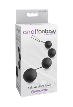 Анальная цепочка из 4 шариков из силикона Deluxe Vibro Balls Pipedream, диаметр 3.20 см