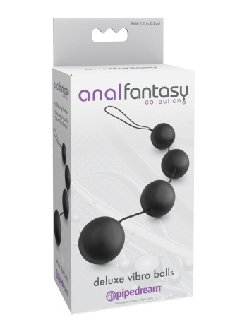 Анальная цепочка из 4 шариков из силикона Deluxe Vibro Balls Pipedream, диаметр 3.20 см