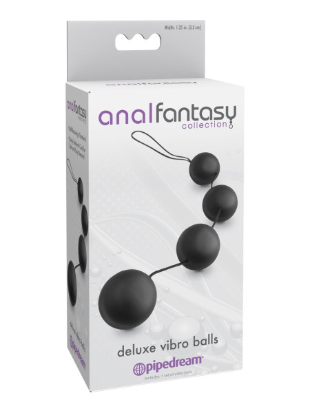 Анальная цепочка из 4 шариков из силикона Deluxe Vibro Balls Pipedream, диаметр 3.20 см