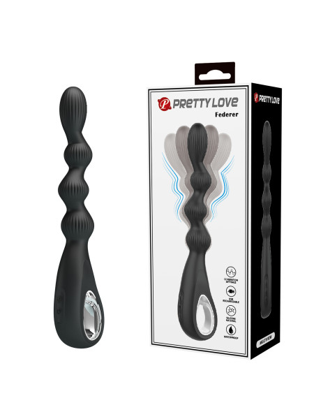 Анальная ёлочка с вибрацией Federer Pretty Love, c вибрацией, длина 22.20 см