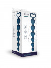 Анальная цепочка Heart Ray диаметр до 2,5 см, длина 17,5 см , цвет кобальт