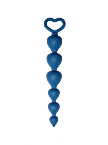 Анальная цепочка Heart Ray диаметр до 2,5 см, длина 17,5 см , цвет кобальт