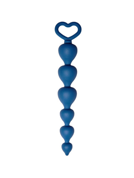 Анальная цепочка Heart Ray диаметр до 2,5 см, длина 17,5 см , цвет кобальт