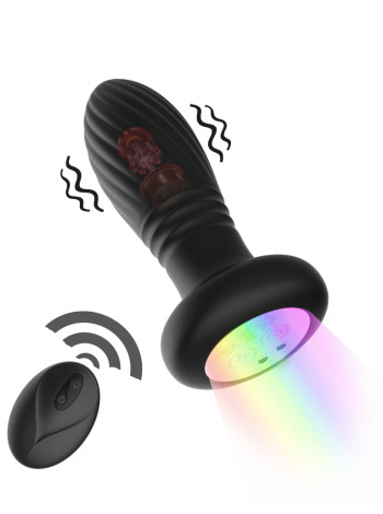 Светящаяся анальная пробка с возвратно-поступательной функцией