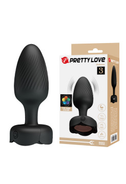 Анальная вибропробка с разноцветной подсветкой OSBORN Baile Pretty Love, c вибрацией, длина 9.80 см, диаметр 3.40 см 