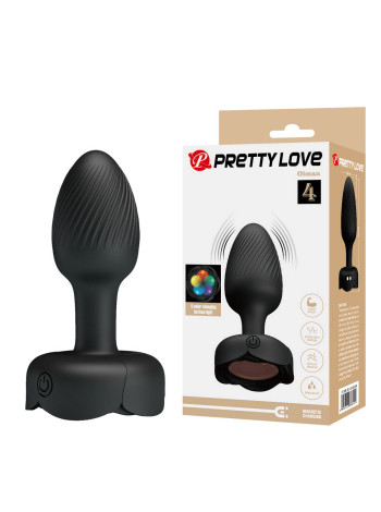 Анальная вибропробка с разноцветной подсветкой OLMAN Baile Pretty Love, c вибрацией, длина 8.80 см, диаметр 3.00 см 