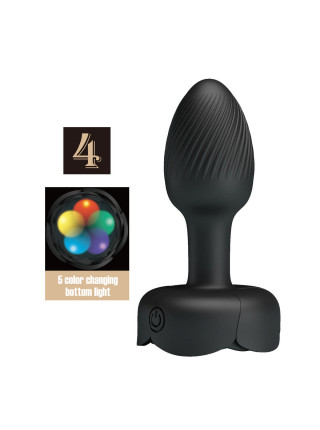 Анальная вибропробка с разноцветной подсветкой OLMAN Baile Pretty Love, c вибрацией, длина 8.80 см, диаметр 3.00 см 