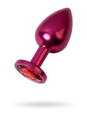 металл, красная, с красным кристаллом, 8,2 см, Ø3,4 см, 85 г