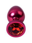 металл, красная, с красным кристаллом, 8,2 см, Ø3,4 см, 85 г