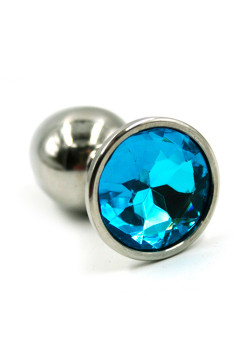 Анальная пробка из аллюминия с кристаллом из стекла Диаметр: 3,5 см.