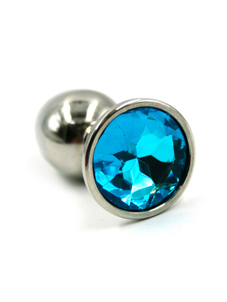 Анальная пробка из аллюминия с кристаллом из стекла Диаметр: 3,5 см.