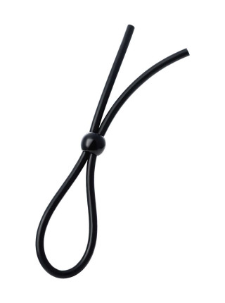 Лассо на пенис A-toys by TOYFA с одной бусиной, силикон, черное, 19,5 см
