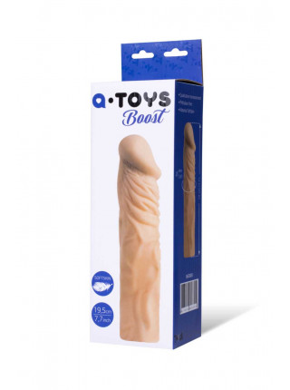 Насадка на пенис TOYFA A-Toys  , SoftSkin, Телесный, 19,5 см