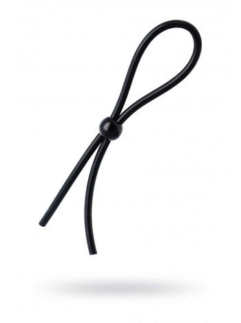 Лассо на пенис A-toys by TOYFA с одной бусиной, силикон, черное, 19,5 см