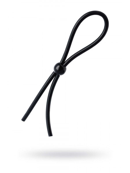 Лассо на пенис A-toys by TOYFA с одной бусиной, силикон, черное, 19,5 см
