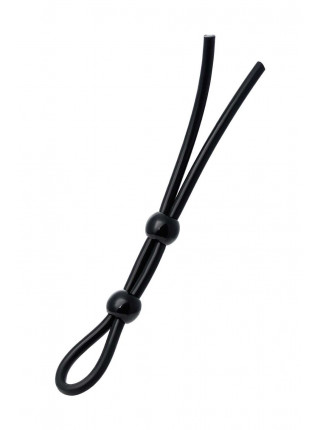 Лассо на пенис A-toys by TOYFA с двумя бусинами, силикон, черное, 19,5 см