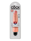 Вибромассажер реалистик телесный King Cock 8 Vibrating Stiffy - Flesh Pipedream, c вибрацией, длина 24.80 см, диаметр 5.70 см