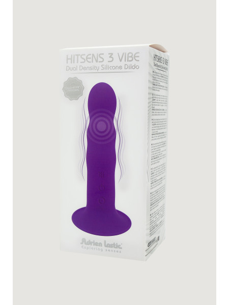 Hitsens 3 (7) Фалломитатор с вибрацией, фиолетовый Adrien Lastic , c вибрацией, длина 18.20 см, диаметр 4.00 см