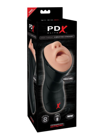 Мастурбатор-ротик с вибрацией глубокая глотка PDX ELITE Deep Throat Vibrating Stroker