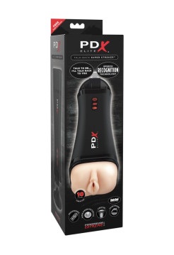 Вибромастурбатор вагина с голосовым откликом PDX Elite Talk Back Super Stroker Pipedream, c вибрацией, длина 22.80 см, диаметр 5.70 см