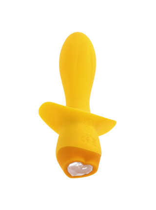 Анальная вибропробка Mellow Yellow Evolved, c вибрацией, длина 13.49 см, диаметр 3.05 см 