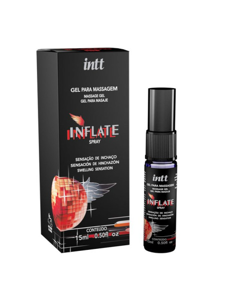 Массажный гель INFLATE, 15 мл Intt Cosmetics мощный спрей мужской, улучшения выносливости.