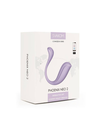Интерактивный вибромассажер Phoenix Neo 2, лиловый SVAKOM, c вибрацией, длина 11.80 см, диаметр 3.30 см