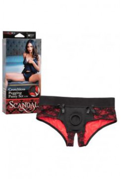 Страпон с трусиками S/M (44-46 российский размер) Scandal Crotchless Pegging Panty Set
