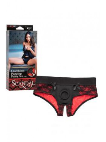 Страпон с трусиками S/M (44-46 российский размер) Scandal Crotchless Pegging Panty Set