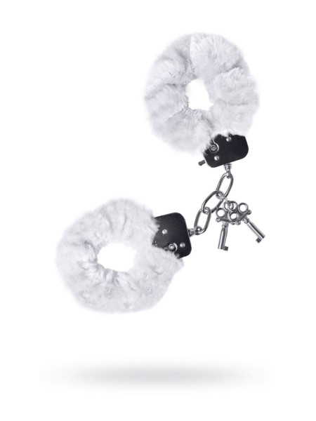 Наручники TOYFA Theatre, меховые, белые, 28 см.
