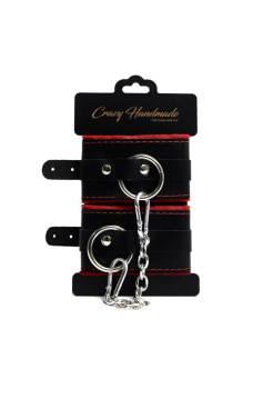 Наручники прямоугольные с мягкой красной подкладкой