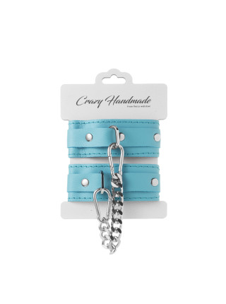 Наручники скругленные тиффани (серебро) кожa