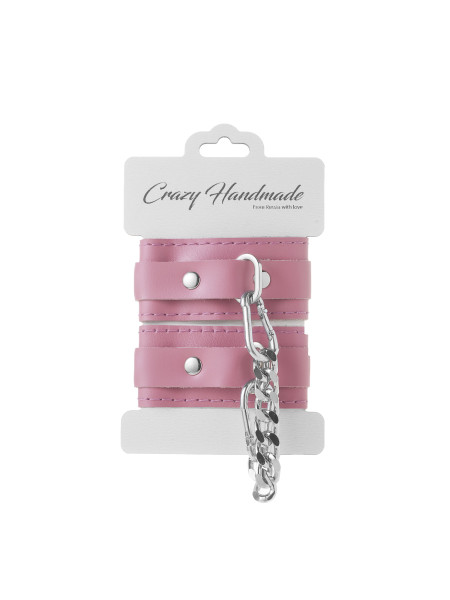 Наручники скругленные розовые (серебро) Новинка