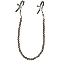Зажимы на соски с цепочкой из бусин Kanikule чёрные