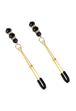 Зажимы на соски с бусинами и стразами