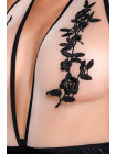 Боди Glossy Kiara из материала Wetlook, черное, M, L, XL