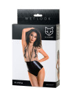 Боди Glossy Kiara из материала Wetlook, черное, M, L, XL