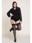 Черные чулки Cher Plus Size 15 den без силиконовой поддержки (под пояс) 5\6