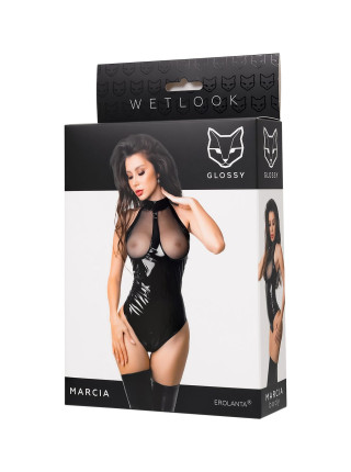 Боди Glossy Marcia из материала Wetlook, XL