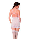 Ночная сорочка с пажами для чулок и стринги SoftLine Collection Kate, белый, M/L