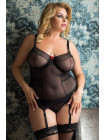 Корсет с пажами и стринги SoftLine Collection Emma, черный, ХL