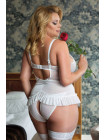 Корсет и трусы с доступом SoftLine Collection Adel, белый, XL, ХХL, XXXL