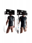 Футболка мужская wetlook черная со вставками сетки на плечах XXL