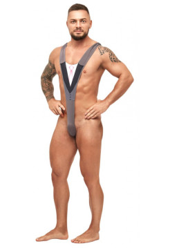 Боди эротическое мужское "Джентльмен" с галстуком L, XL