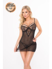 Ночная сорочка и стринги SoftLine Collection Alida, черный,  M, L
