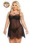 Ночная сорочка и стринги SoftLine Collection Carla, черный, XXL